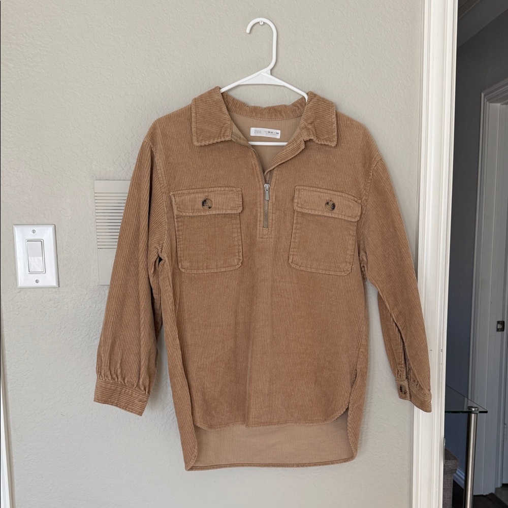 Zara Kids Brown Corduroy Button Down Shirt
